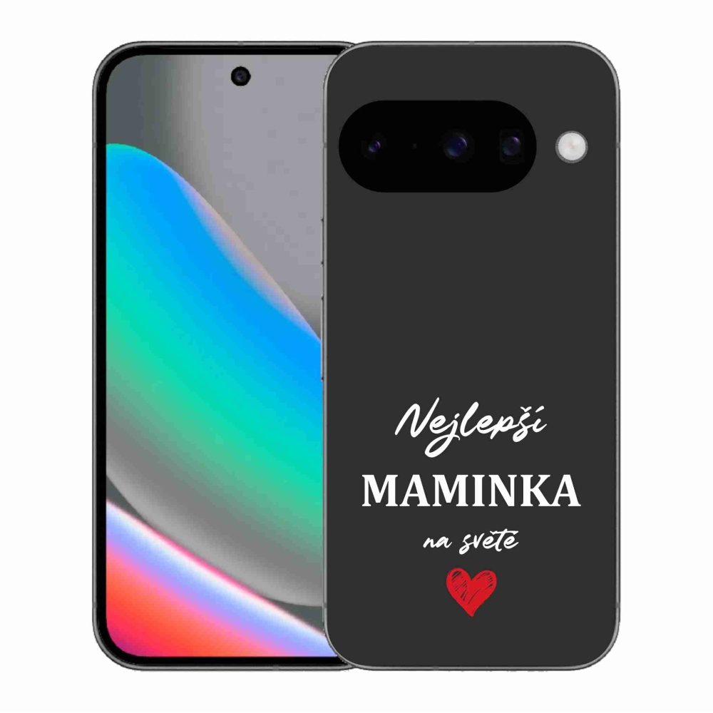 Gélový kryt mmCase na Google Pixel 10 - najlepšia mamička 1 čierne pozadie
