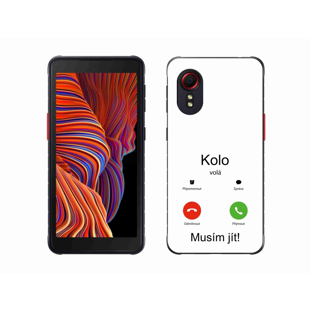 Gélový kryt mmCase na Samsung Galaxy Xcover 5 - kolo volá biele pozadie