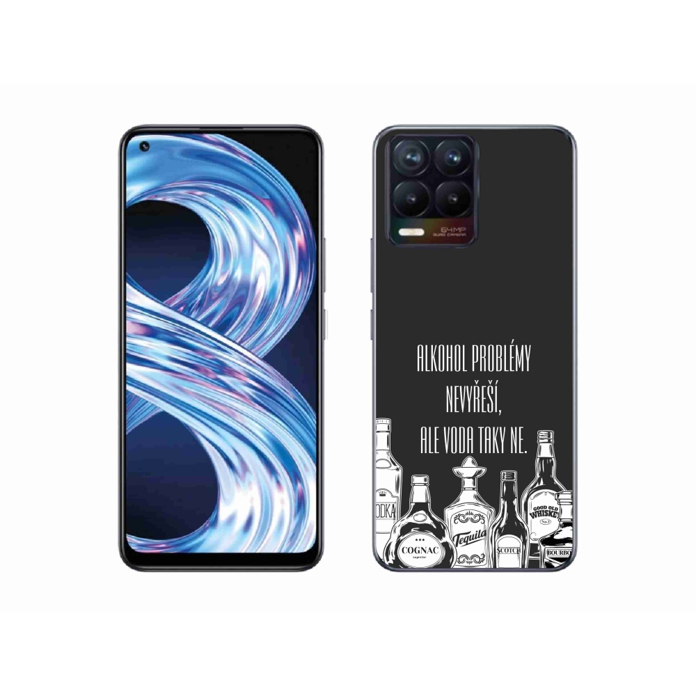 Gélový kryt mmCase na Realme 8 4G - vtipný text čierne pozadie