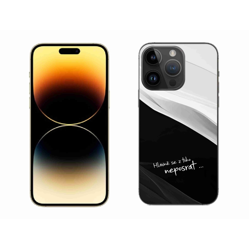 Gélový kryt mmCase na iPhone 14 Pro Max 6.7 - vtipný text 13 čiernobiele pozadie