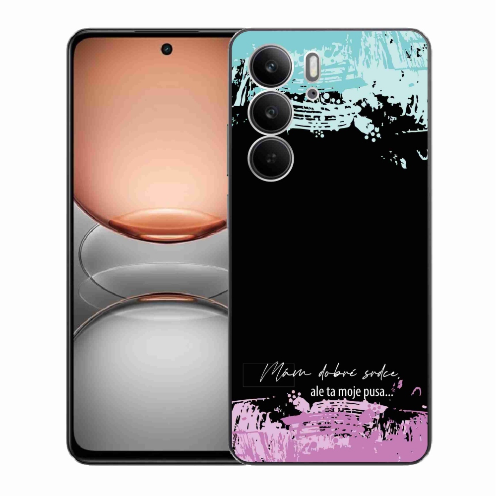 Gélový kryt mmCase na Realme C75 - vtipný text 3 čierne pozadie