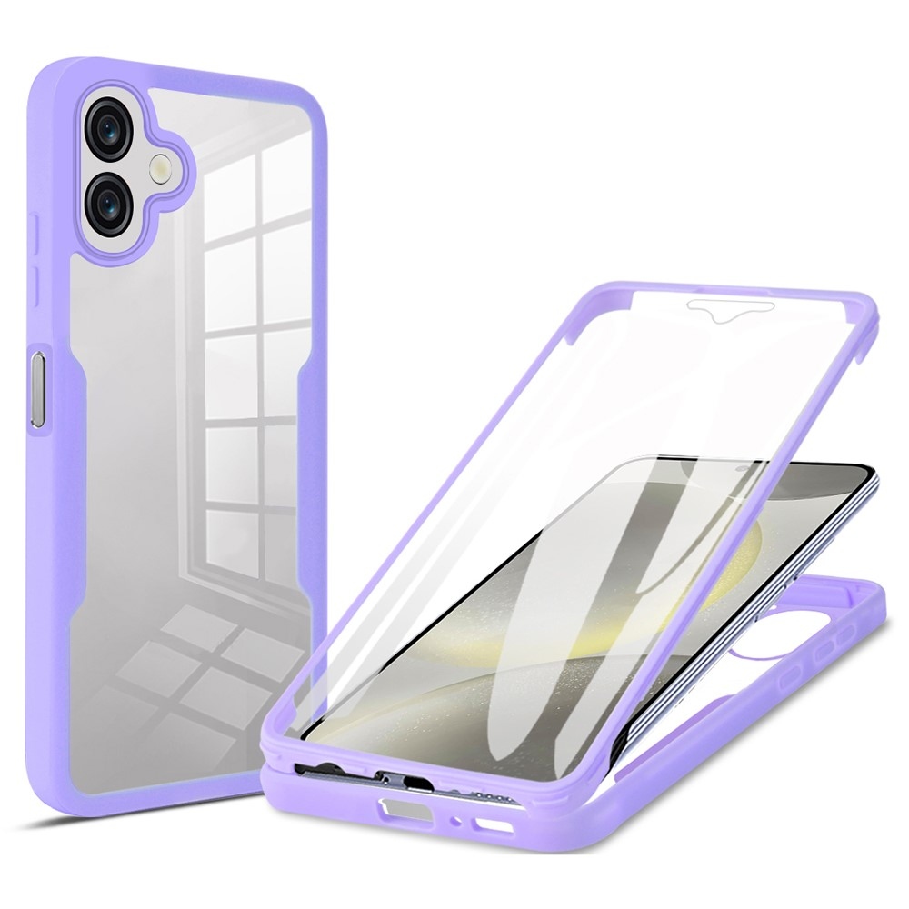 Acryl gélový obal s rámčekom pre ochranou displeja na Samsung Galaxy A07 4G - fialový