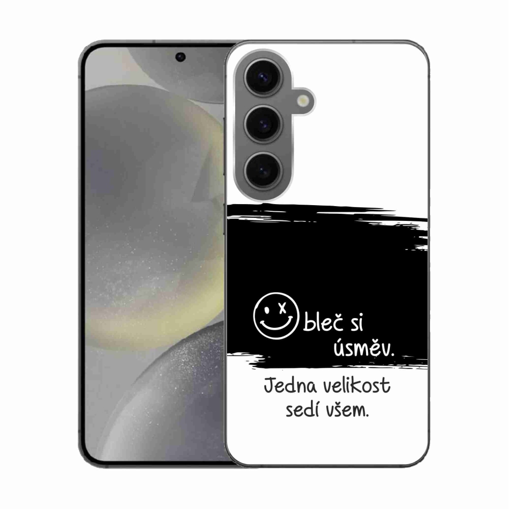 Gélový kryt mmCase na Samsung Galaxy S24 - vtipný text 8 čiernobiele pozadie