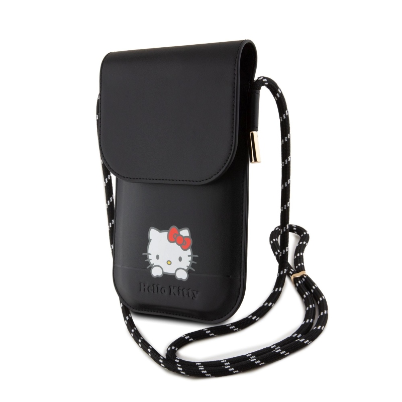 Hello Kitty PU Leather Daydreaming Logo Taška na Telefón Black