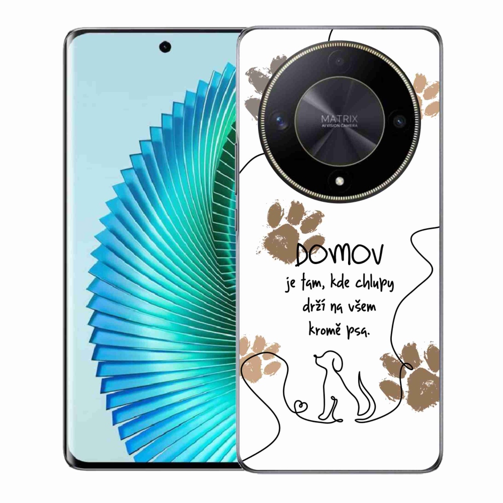 Gélový kryt mmCase na Honor Magic 6 Lite 5G - psí motív biele pozadie