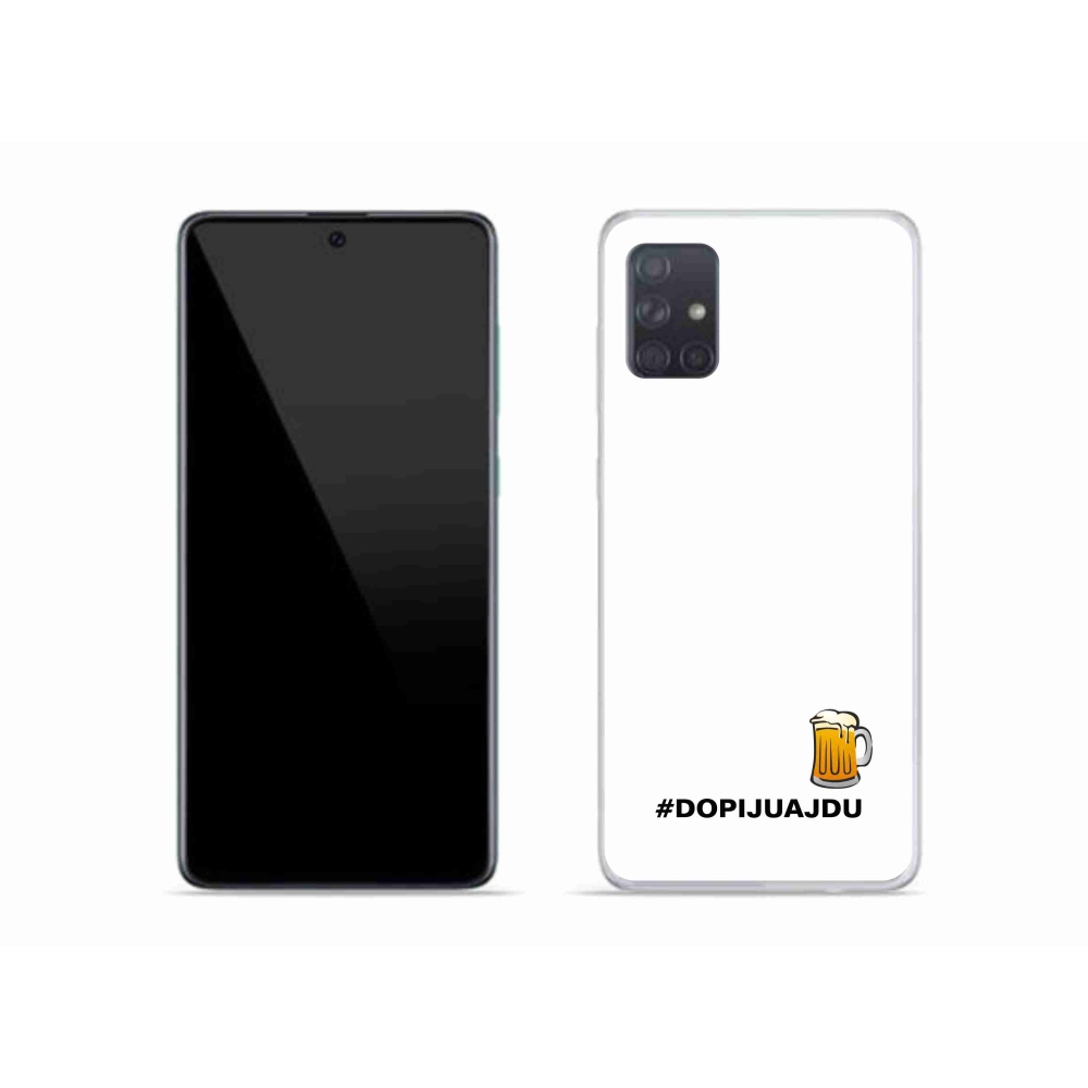 Gélový kryt mmCase na Samsung Galaxy A51 - pivný motív 1 biele pozadie