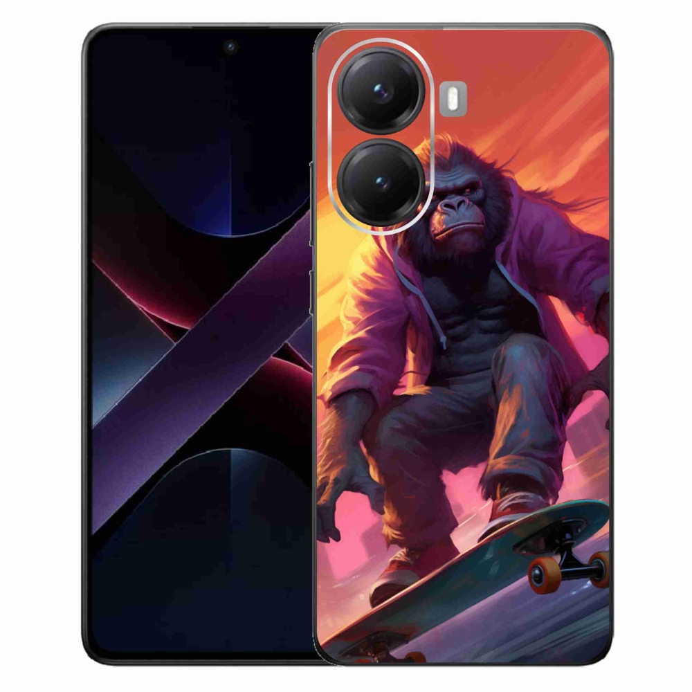 Gélový kryt mmCase na Xiaomi Poco X7 Pro 5G - gorila na skateboarde