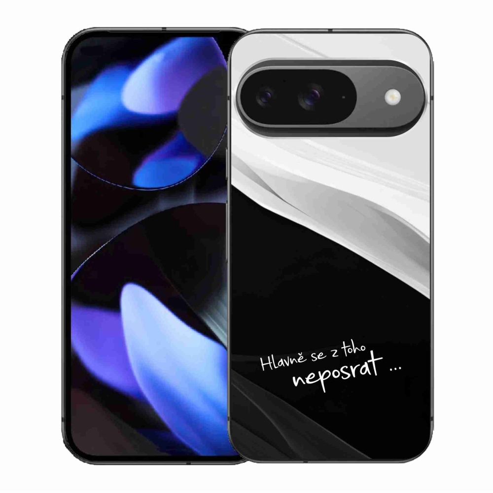 Gélový kryt mmCase na Google Pixel 9/9 Pro - vtipný text 13 čiernobiele pozadie