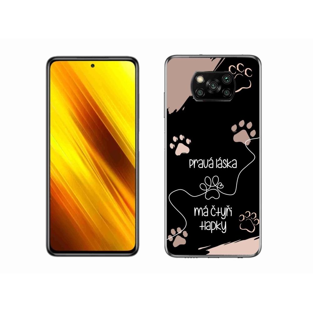 Gélový kryt mmCase na Xiaomi Poco X3 Pro - psí motív 1 čierne pozadie