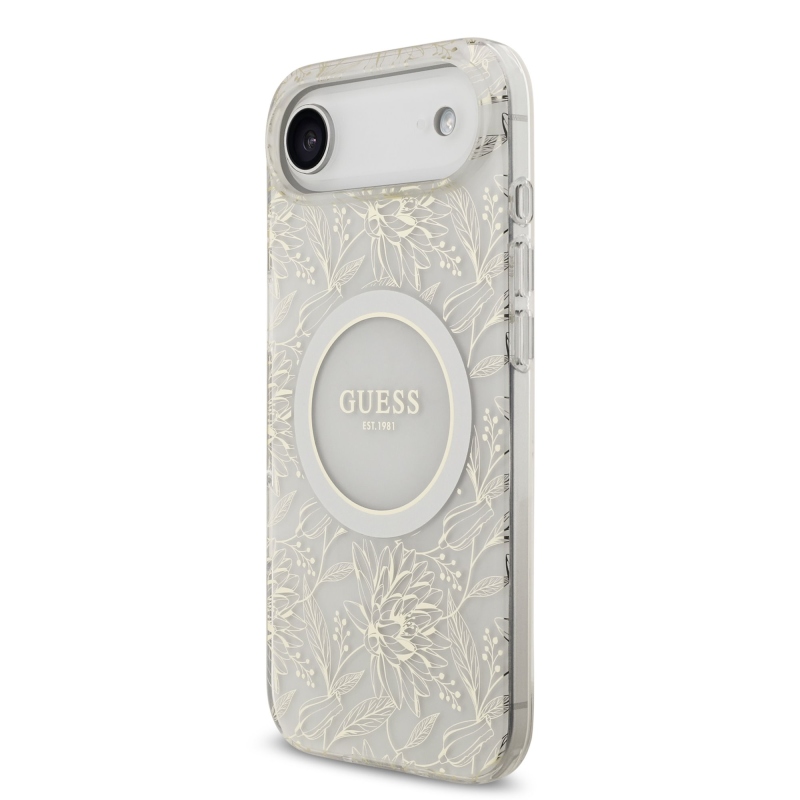 Guess IML Flowers Allover Strap MagSafe zadný kryt pre iPhone Air White