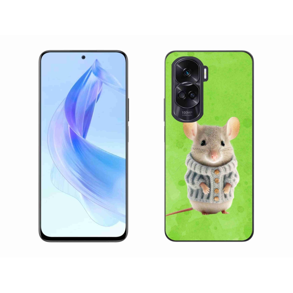 Gélový kryt mmCase na Honor 90 Lite - myška vo svetri