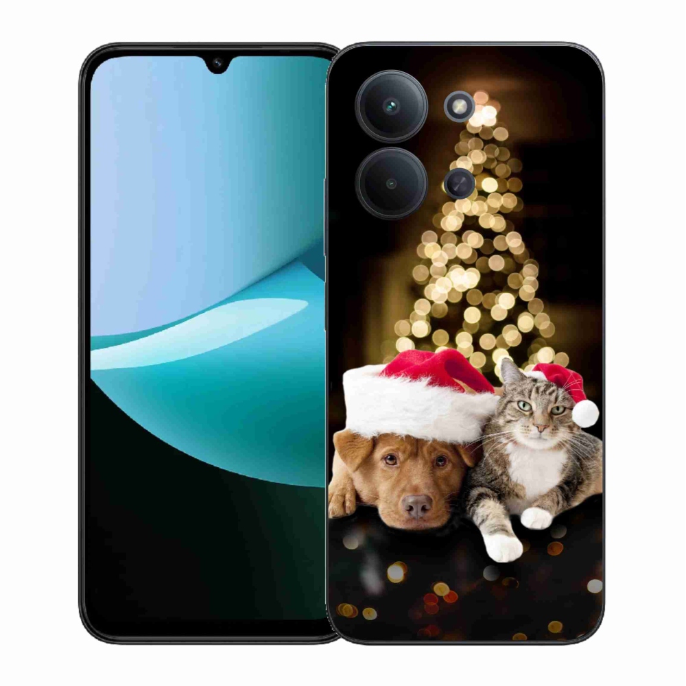 Gélový kryt mmCase na Xiaomi Redmi 15C 4G (171mm)/Poco C85 4G (171mm) - vianočný pes a mačka