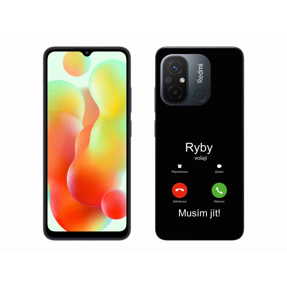 Gélový kryt mmCase na Xiaomi Redmi 12C - ryby volajú čierne pozadie