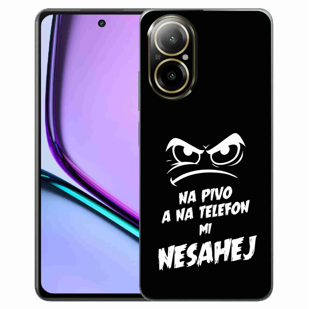 Gélový kryt mmCase na Realme C67 - pivný motív 2 čierne pozadie