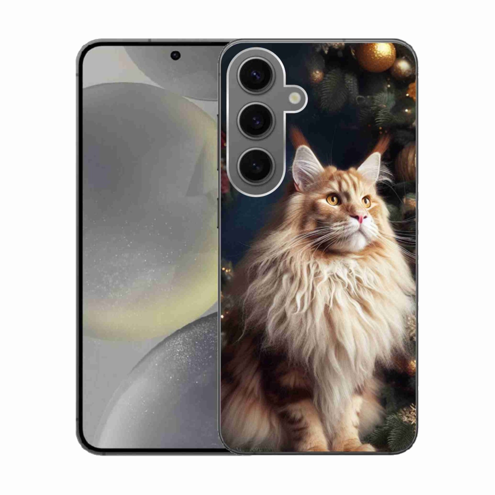 Gélový kryt mmCase na Samsung Galaxy S24 - mačka pri stromčeku