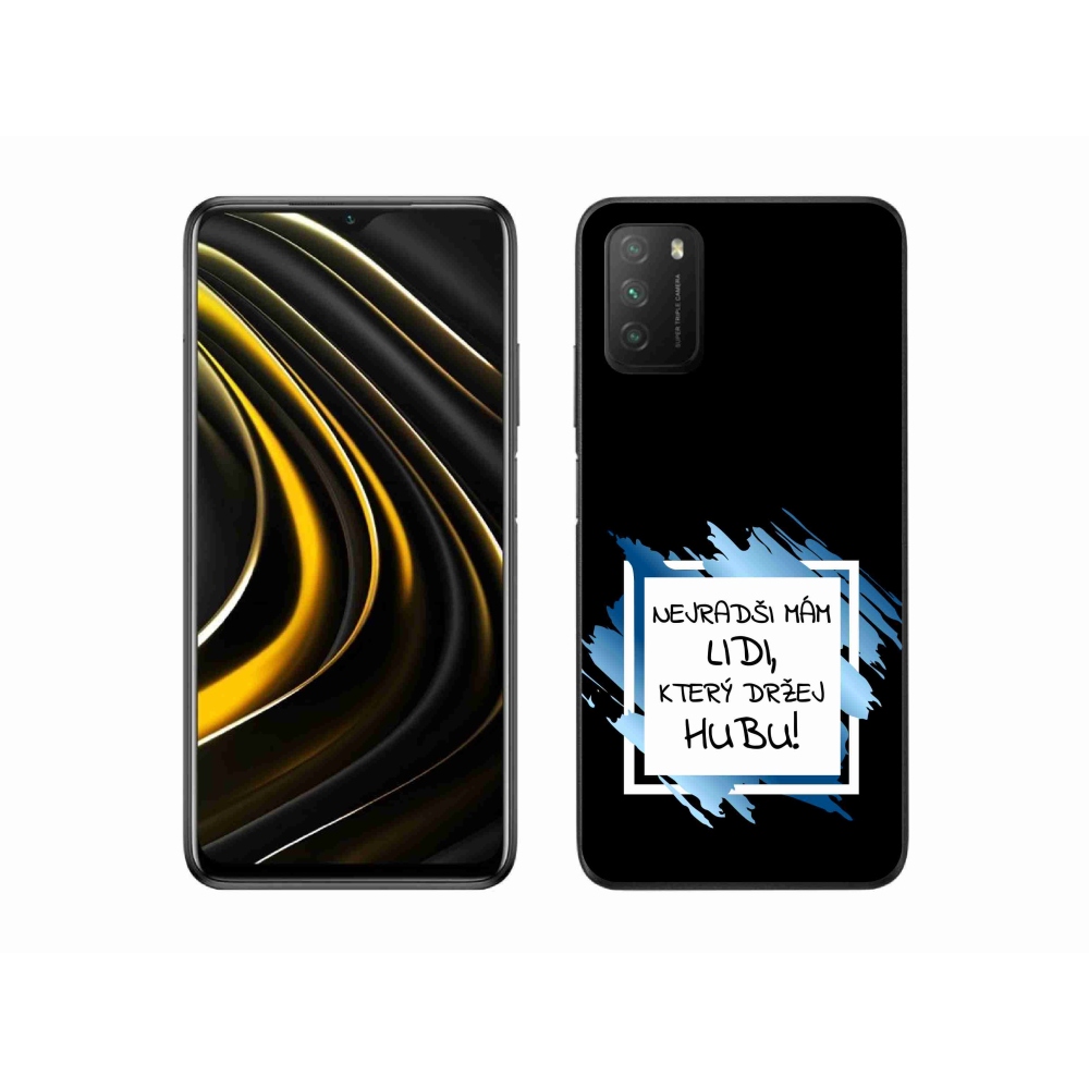Gélový kryt mmCase na Xiaomi Poco M3 - vtipný text 7 bieločierne pozadie