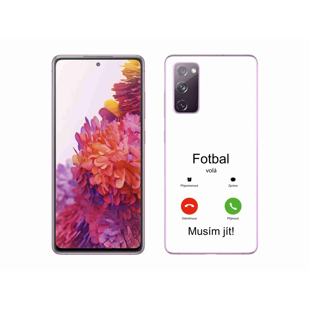 Gélový kryt mmCase na Samsung Galaxy S20 FE - futbal volá biele pozadie