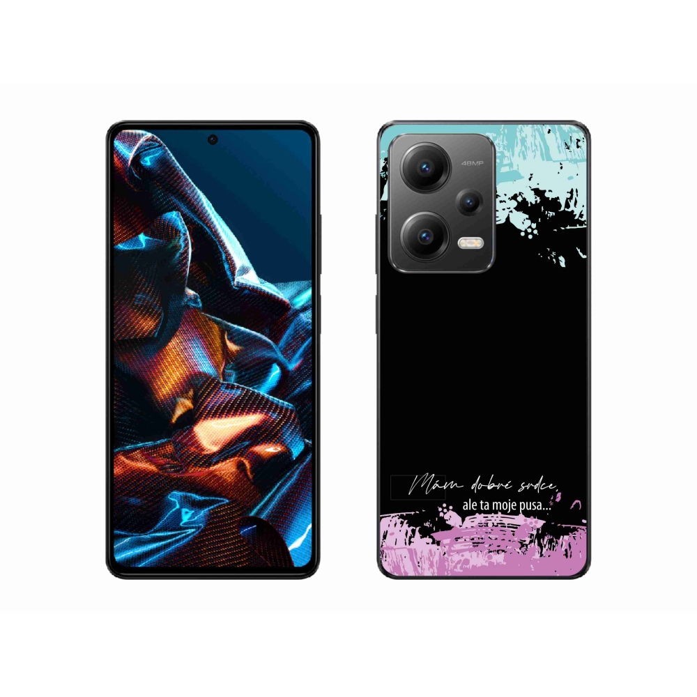 Gélový kryt mmCase na Xiaomi Redmi Note 12 Pro 5G - vtipný text 3 čierne pozadie