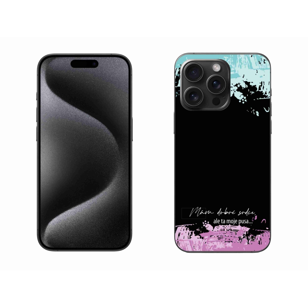 Gélový kryt mmCase na iPhone 15 Pro Max - vtipný text 3 čierne pozadie
