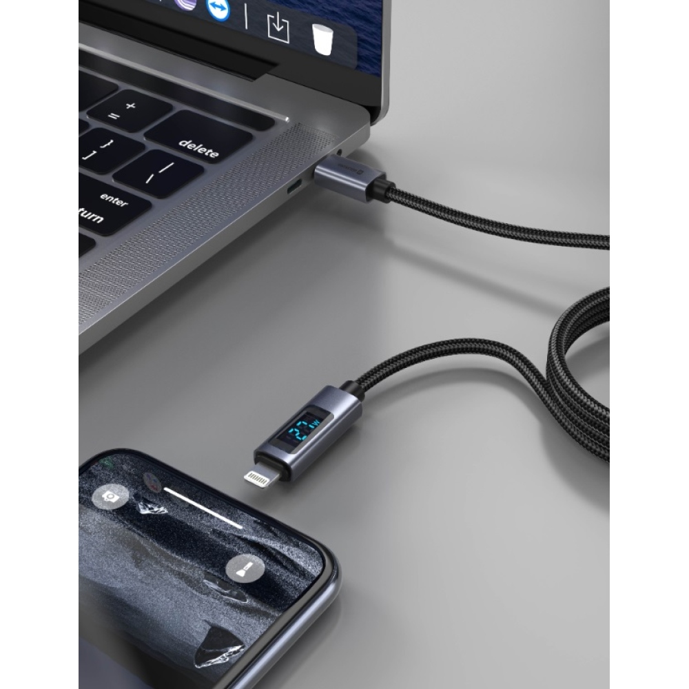 Swissten LCD kábel USB-C / Lightning 1m