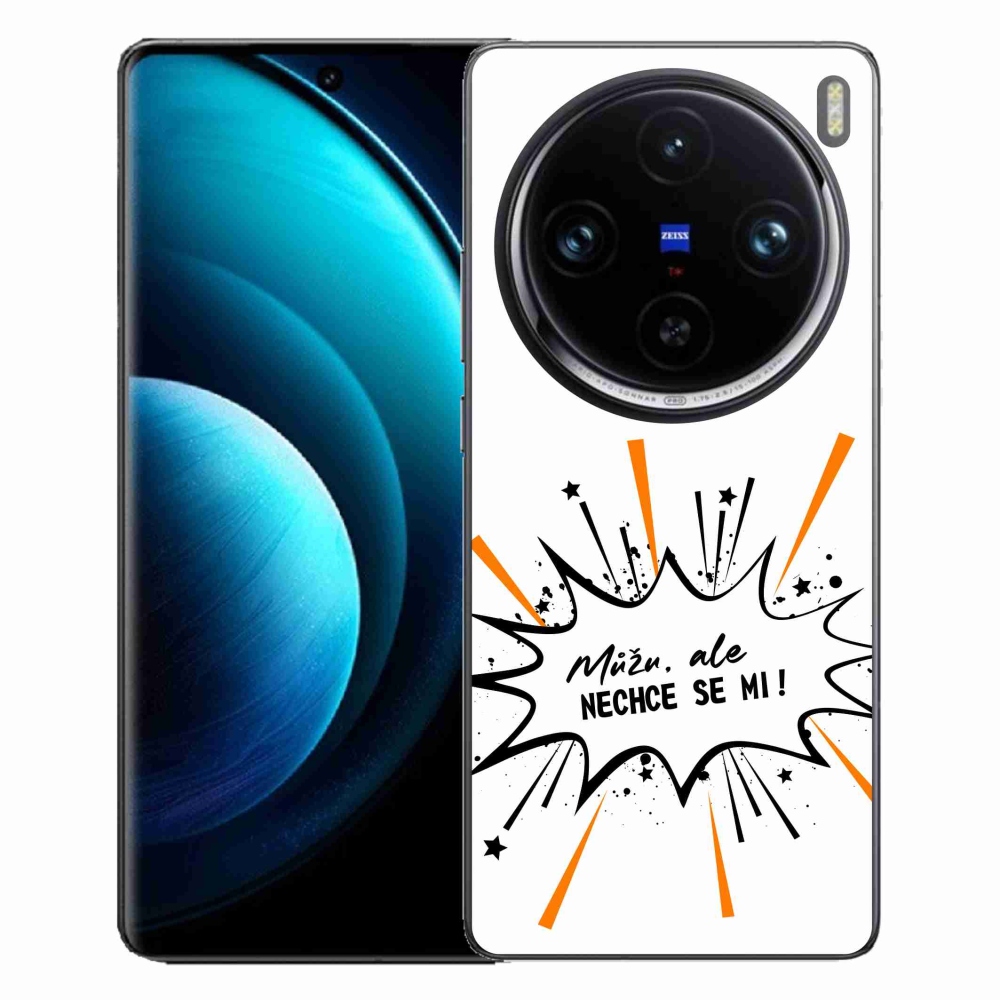 Gélový kryt mmCase na Vivo X100 Pro 5G - vtipný text 11 biele pozadie