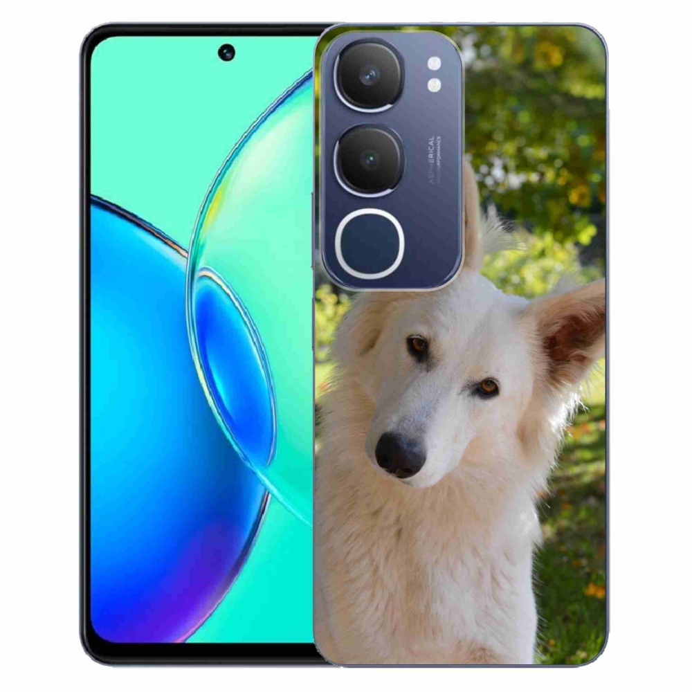 Gélový kryt mmCase na Vivo Y19s - biely švajčiarsky ovčiak 1