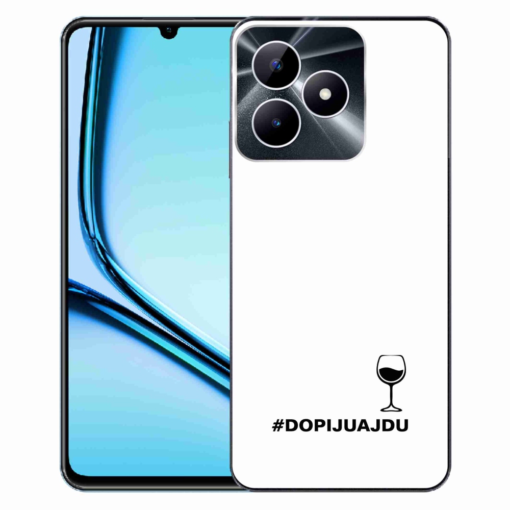 Gélový kryt mmCase na Realme Note 50 - vínny motív biele pozadie