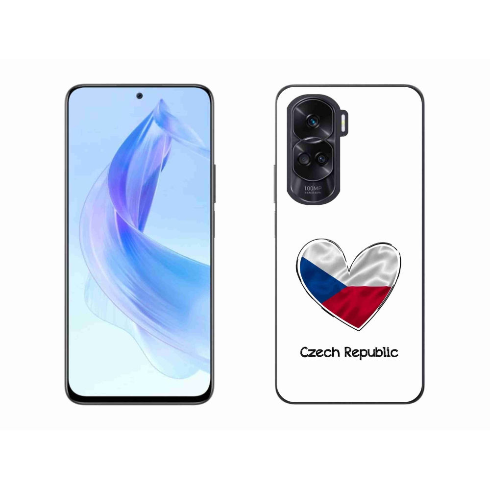 Gélový kryt mmCase na Honor 90 Lite - vlajka srdca biele pozadie