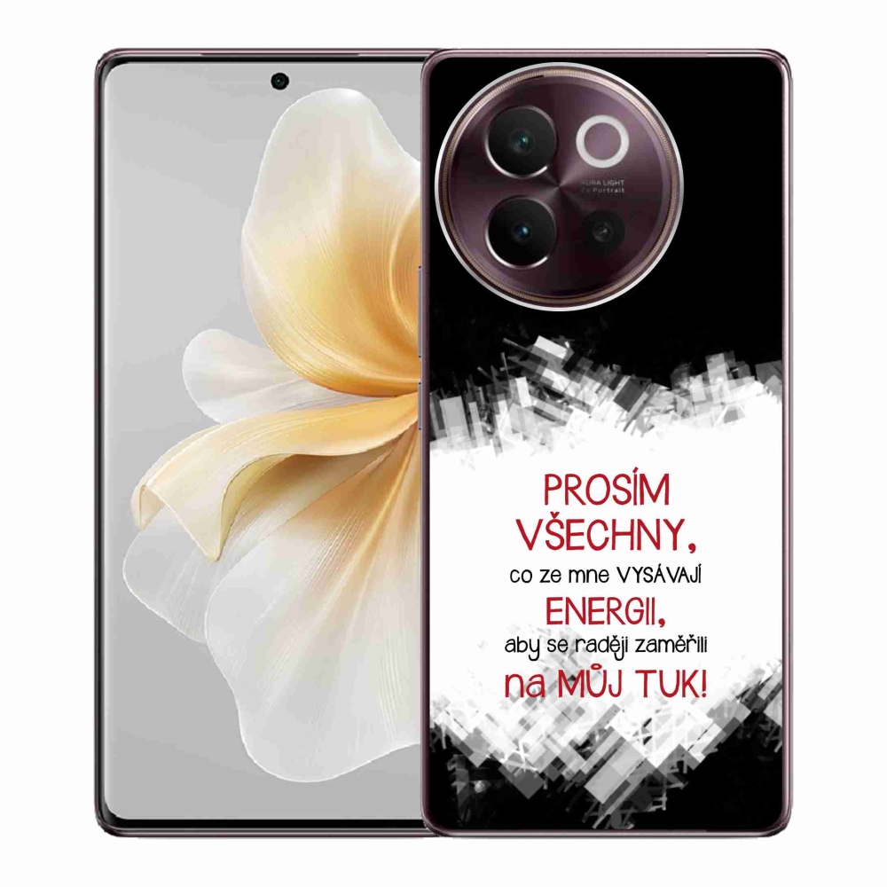 Gélový kryt mmCase na Vivo V40 Lite 5G - vtipný text 1 červený
