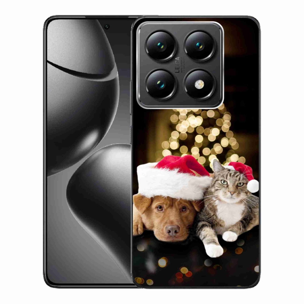 Gélový kryt mmCase na Xiaomi 14T Pro - vianočný pes a mačka