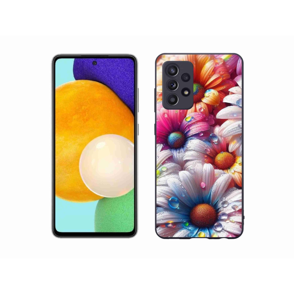 Gélový kryt mmCase na Samsung Galaxy A52s 5G - farebné margaréty