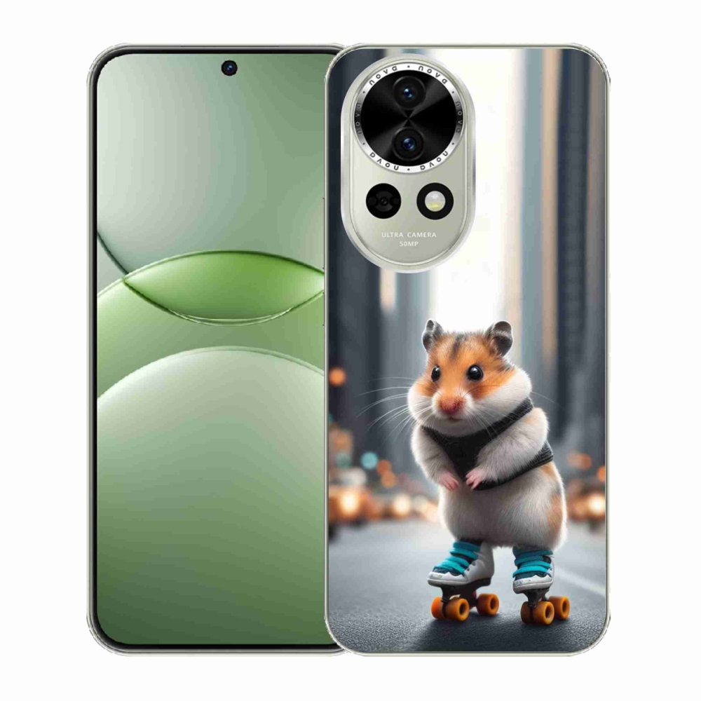 Gélový kryt mmCase na Huawei Nova 13 5G - škrečok na korčuliach