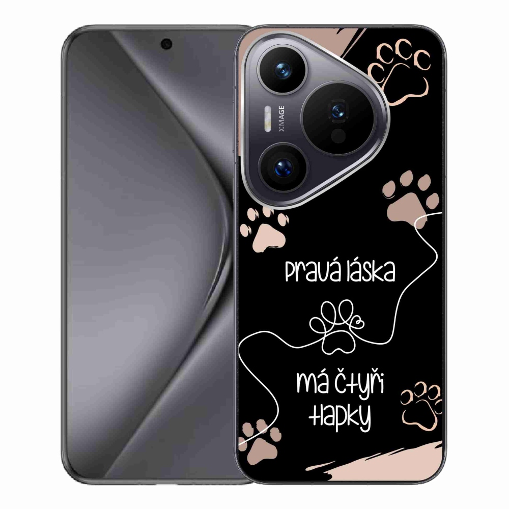 Gélový kryt mmCase na Huawei Pura 70 Pro - psí motív 1 čierne pozadie