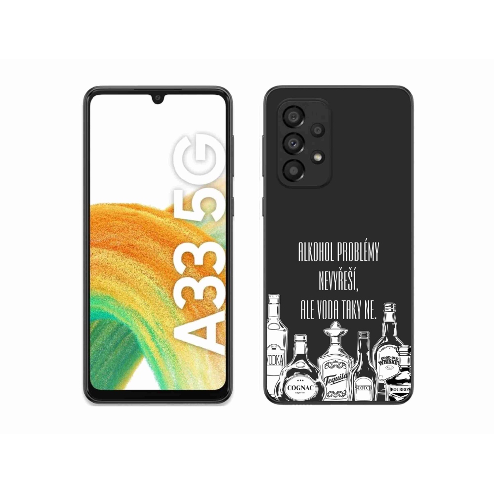 Gélový kryt mmCase na Samsung Galaxy A33 5G - vtipný text čierne pozadie
