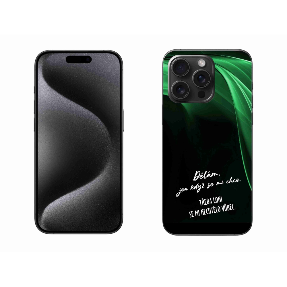 Gélový kryt mmCase na iPhone 15 Pro Max - vtipný text 12 čierne pozadie