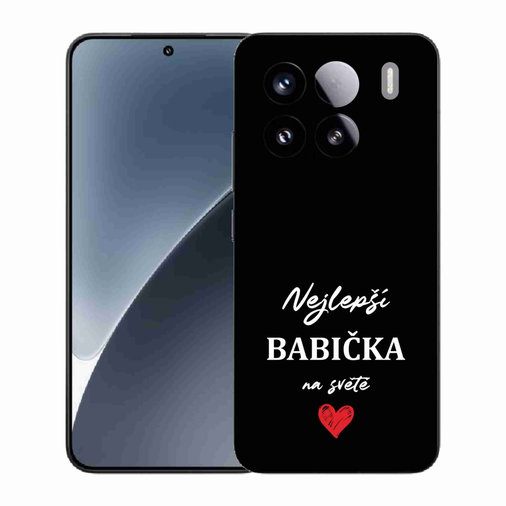 Gélový kryt mmCase na Xiaomi 15 - najlepšia babička 1 čierne pozadie