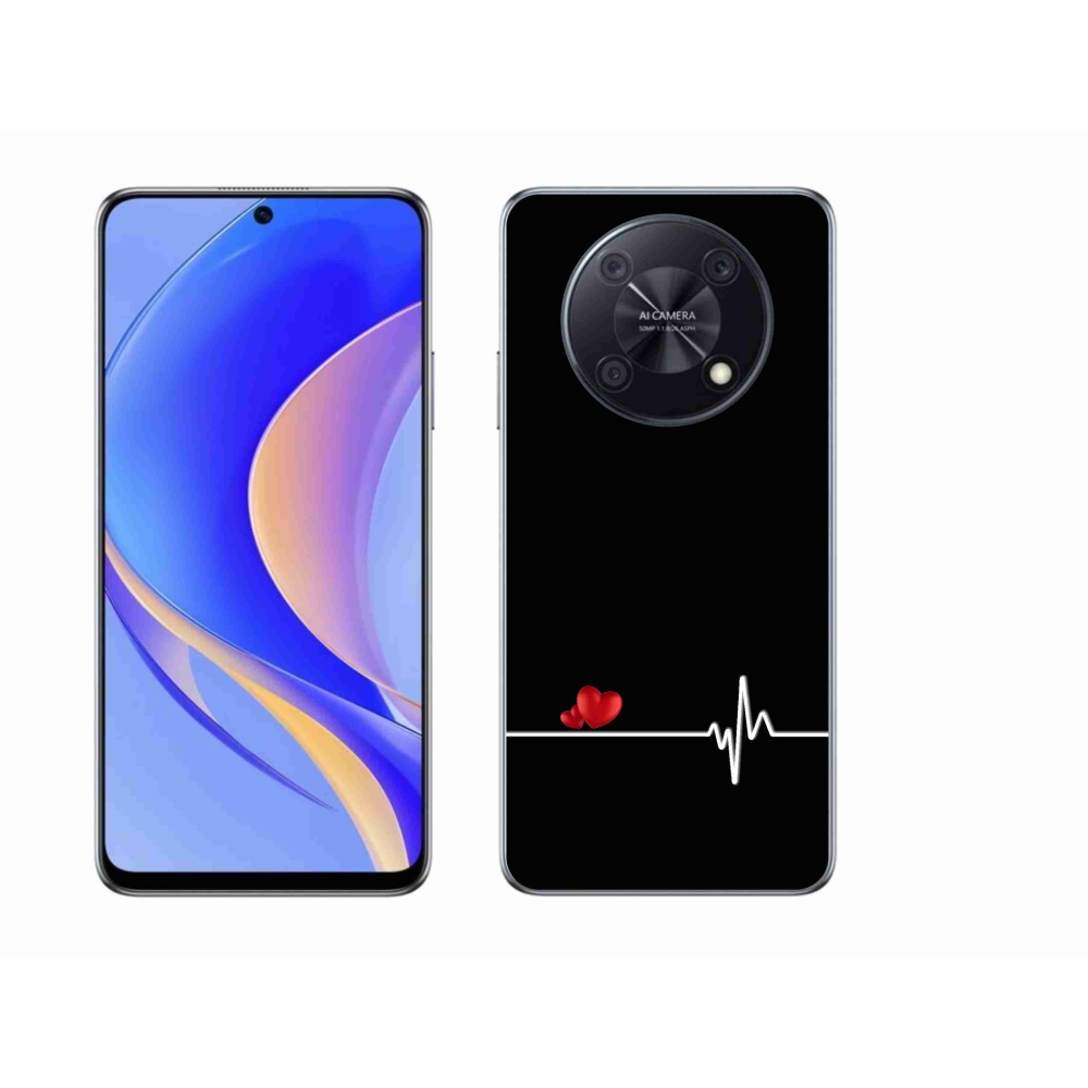 Gélový kryt mmCase na Huawei Nova Y90 - srdce a tep čierne pozadie
