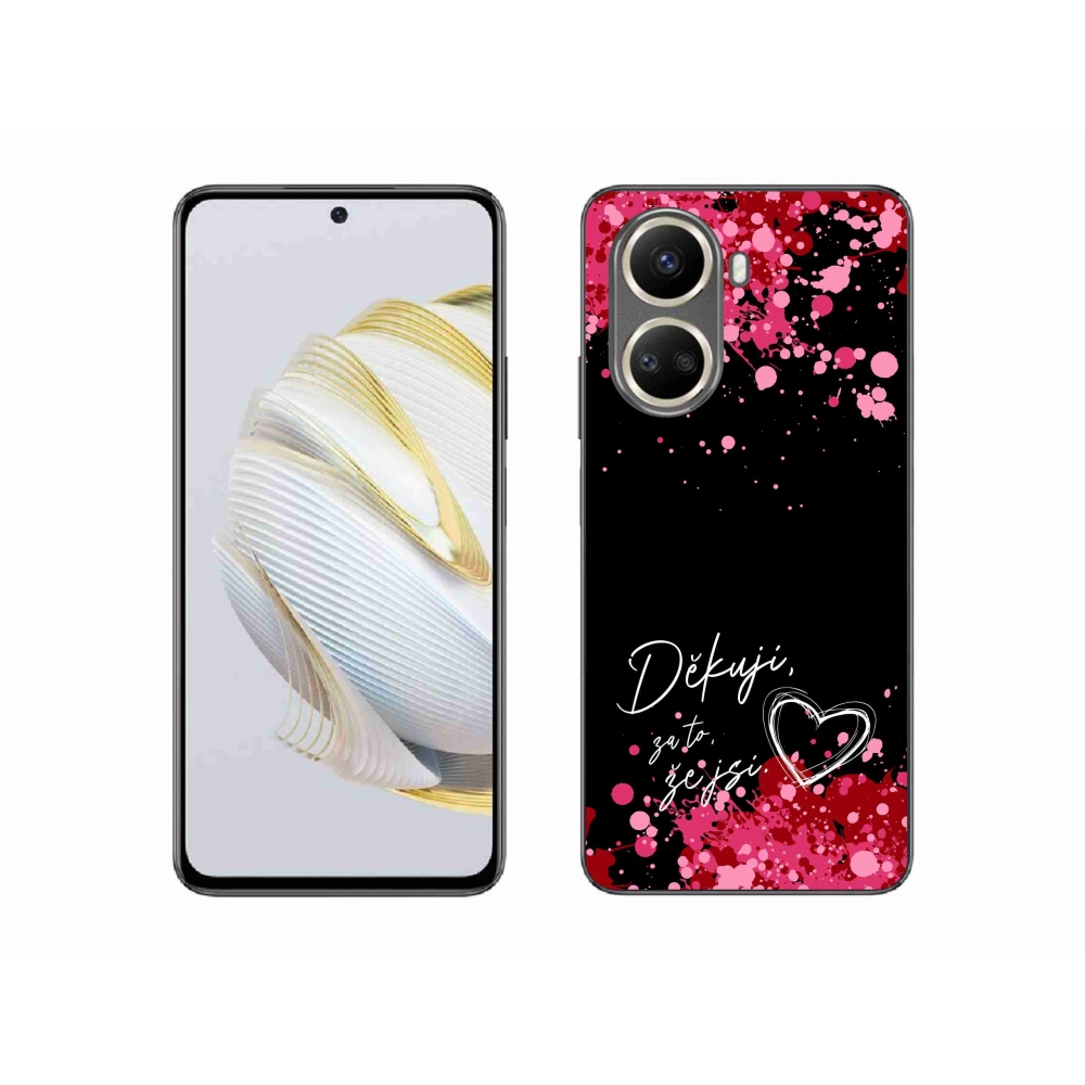 Gélový kryt mmCase na Huawei Nova 10 SE - zamilovaný text 2 čierne pozadie