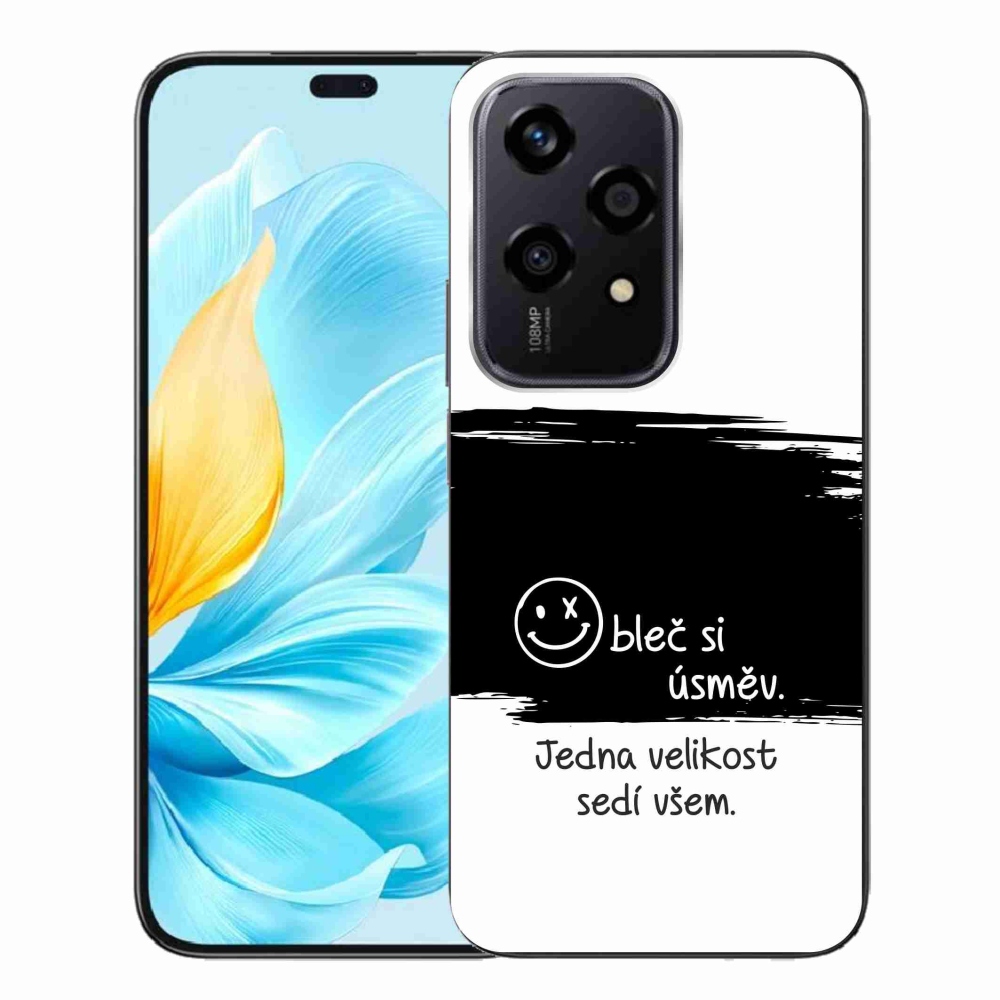 Gélový kryt mmCase na Honor 200 Lite 5G - vtipný text 8 černobiele pozadie