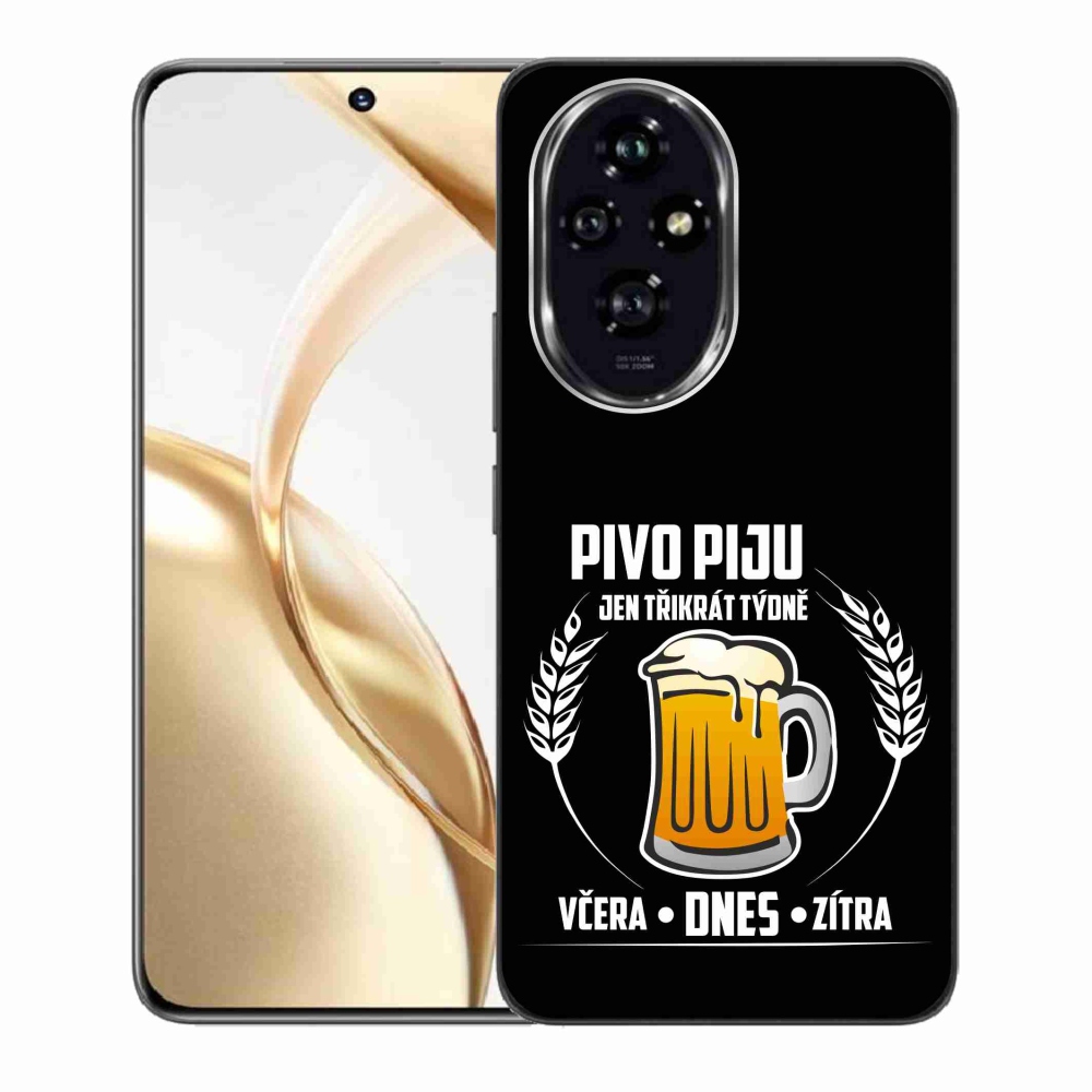 Gélový kryt mmCase na Honor 200 5G - pivný motív čierne pozadie