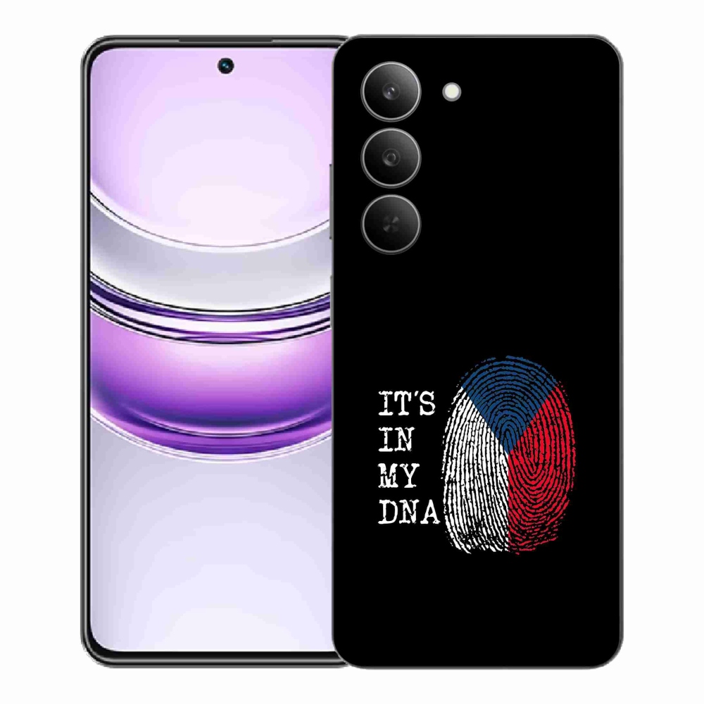 Gélový kryt mmCase na Realme 14x 5G - vlajka odtlačok prsta čierne pozadie