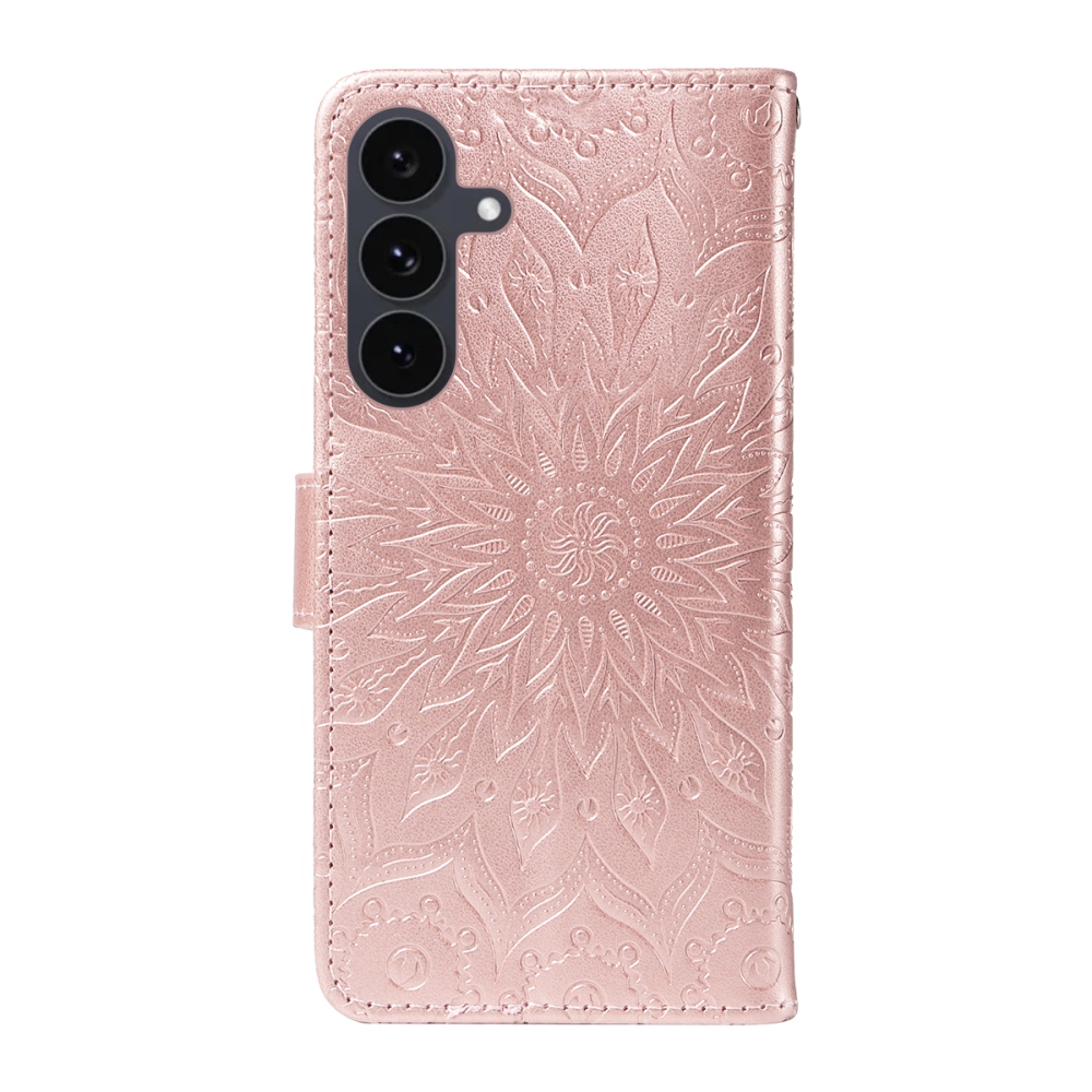 Sunflower knižkové púzdro na Samsung Galaxy S25 FE - ružovozlaté
