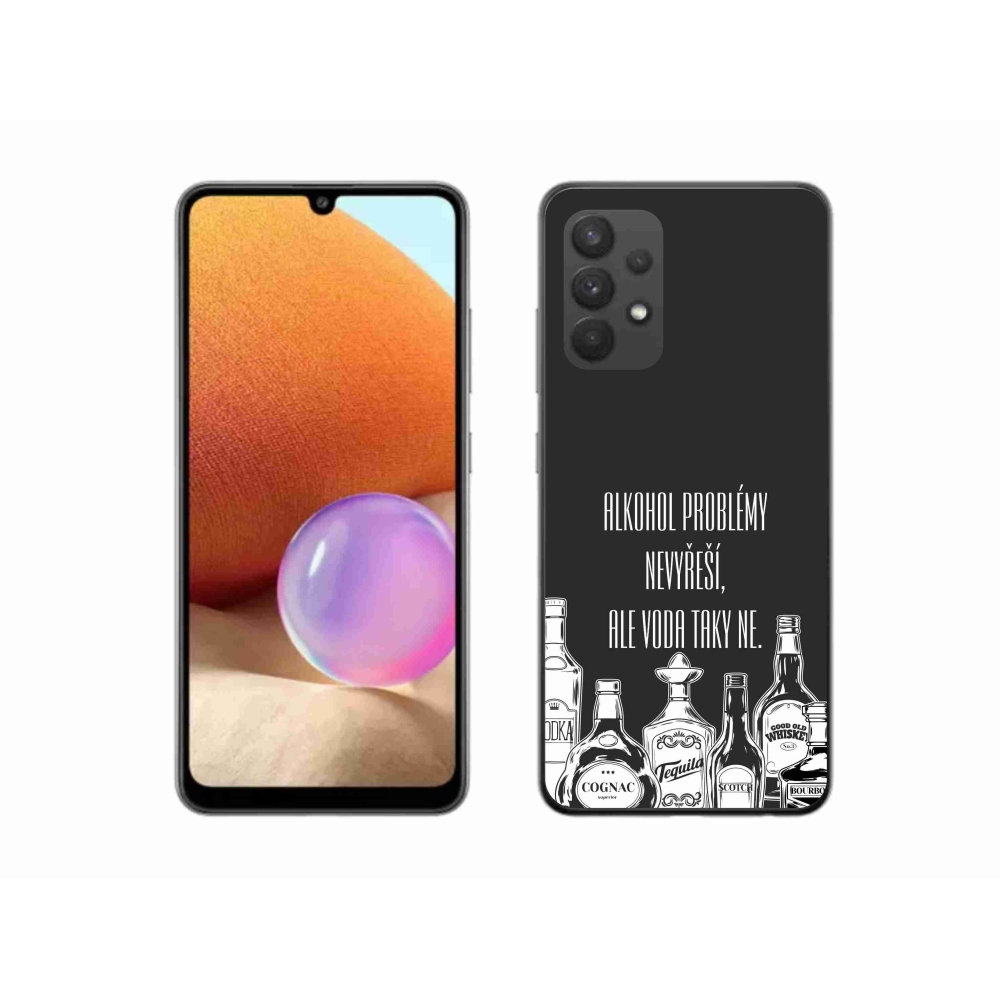 Gélový kryt mmCase na Samsung Galaxy A32 4G - vtipný text čierne pozadie