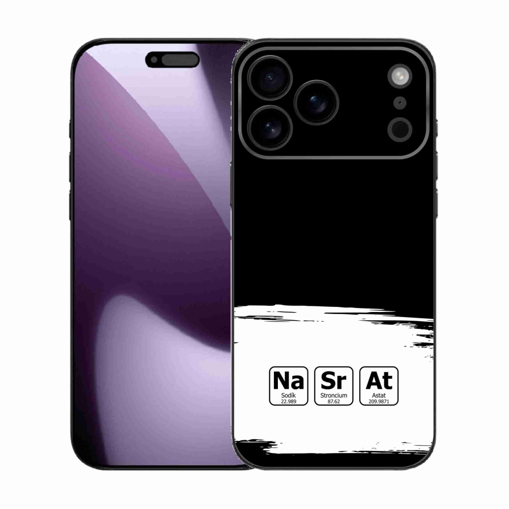 Gélový kryt mmCase na iPhone 17 Pro Max - chemické prvky bieločierne pozadie
