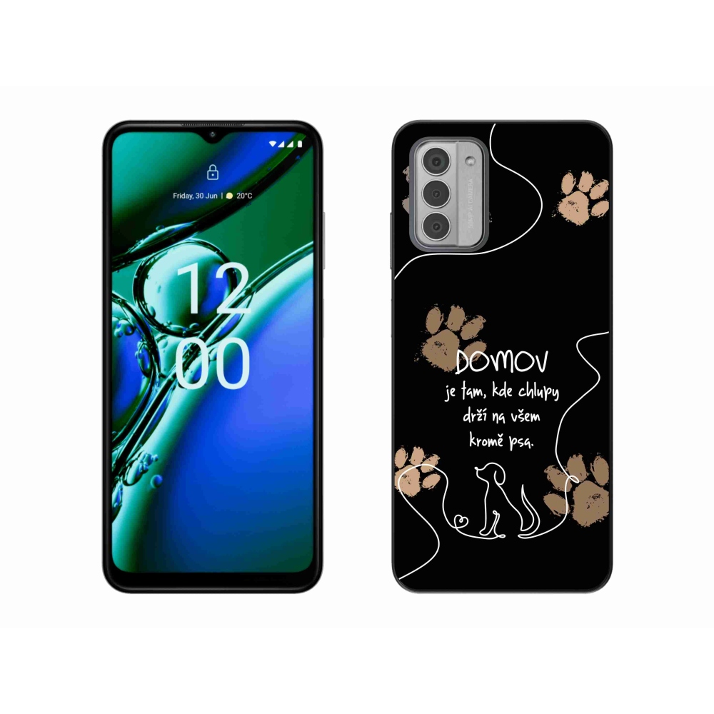 Gélový kryt mmCase na Nokia G42 - psí motív čierne pozadie