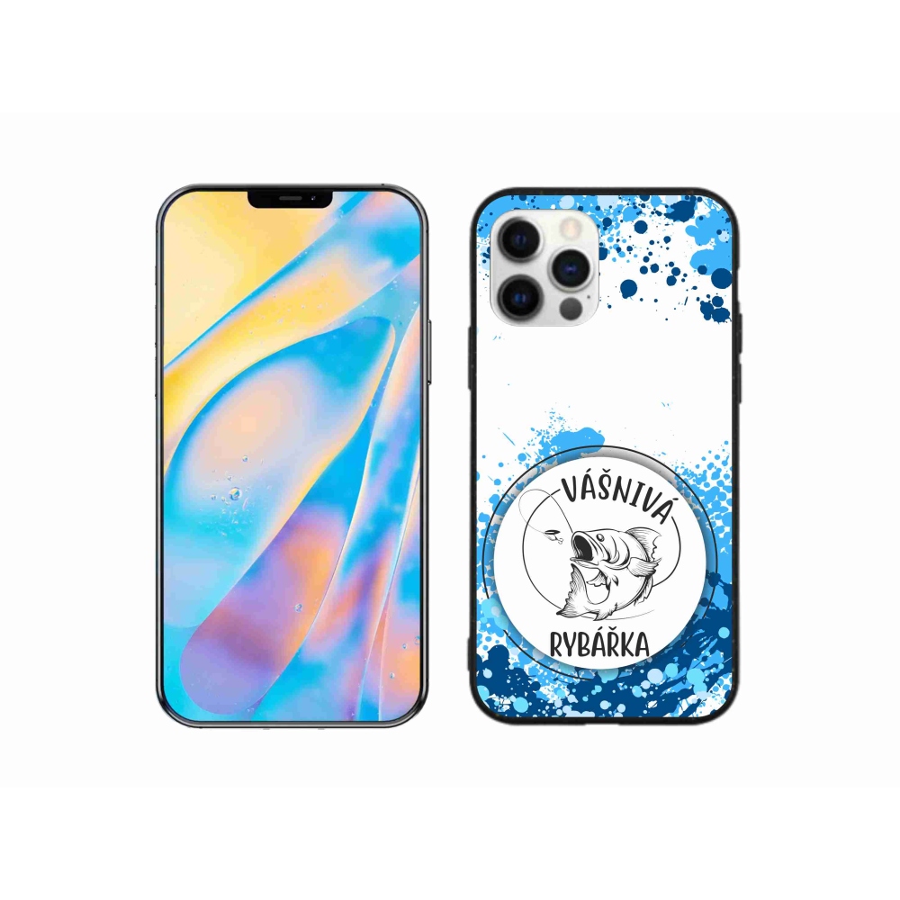 Gélový kryt mmCase na iPhone 12 - vášnivá rybárka biele pozadie