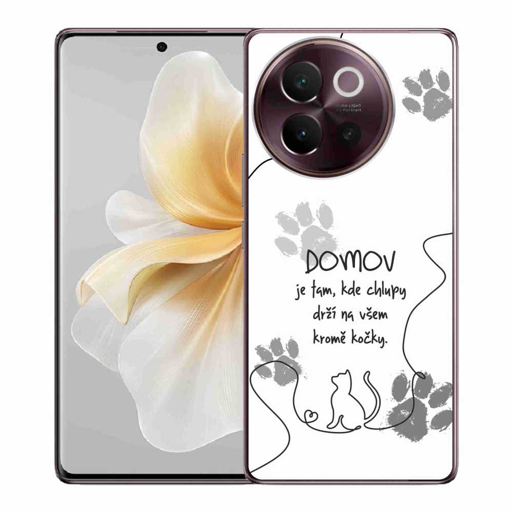 Gélový kryt mmCase na Vivo V40 Lite 5G - mačacie motív biele pozadie