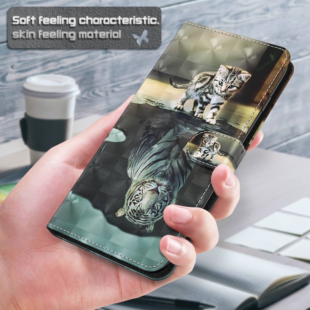 Print knižkové púzdro na Samsung Galaxy A15 4G/5G - mačka a odraz tigra