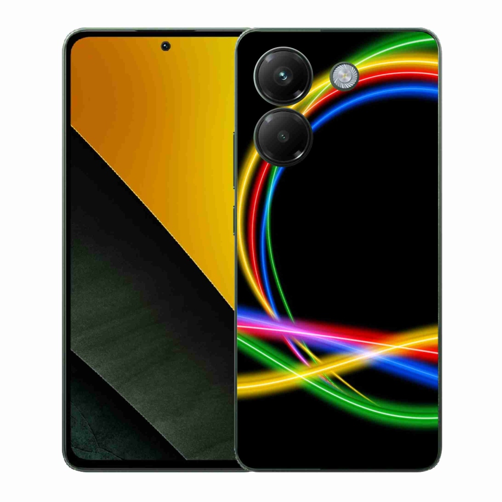 Gélový kryt mmCase na Xiaomi Poco M7 Pro 5G - neónové kruhy
