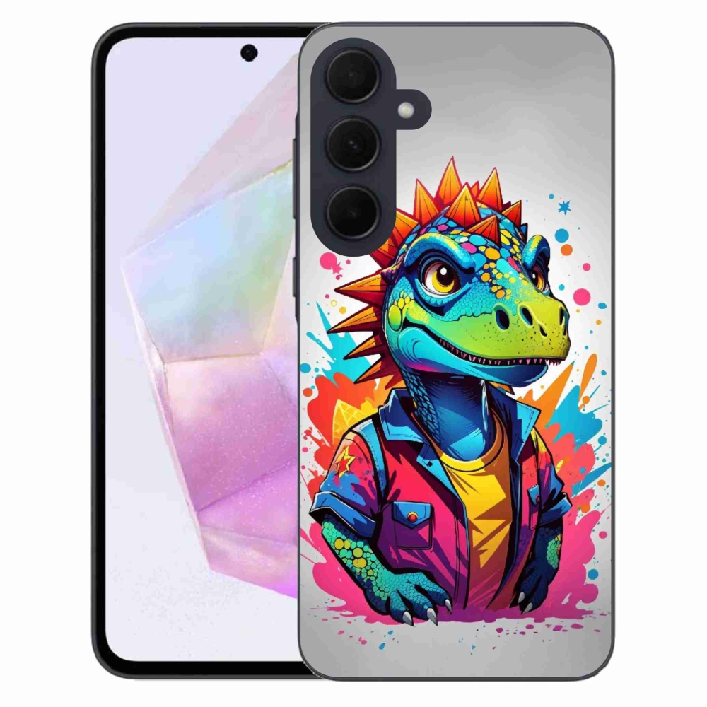 Gélový kryt mmCase na Samsung Galaxy A35 5G - farebný dinosaurus